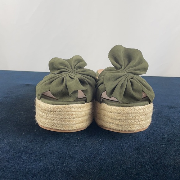 NWT Green Bow Straw Platforms Vintage Havana - Picture 3 of 6